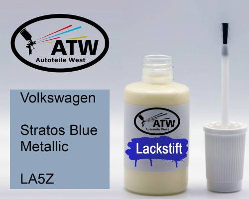 Volkswagen, Stratos Blue Metallic, LA5Z: 20ml Lackstift, von ATW Autoteile West.